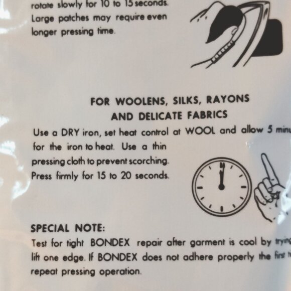 Bondex Iron On Patch Stay On Fabric 7x12 Black  Mending Decorating - Picture 9 of 14